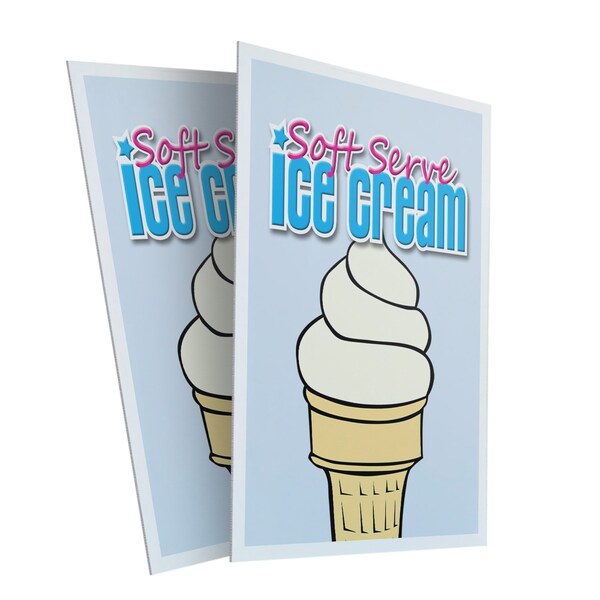 Signmission Soft Serve Vanilla Ice Cream, Plastic Signs Only 24 Inch x 36 Inch, Corrugated Plastic, 2PK CSB-2436-2PACK-SoftServeVanillaIceCream - main