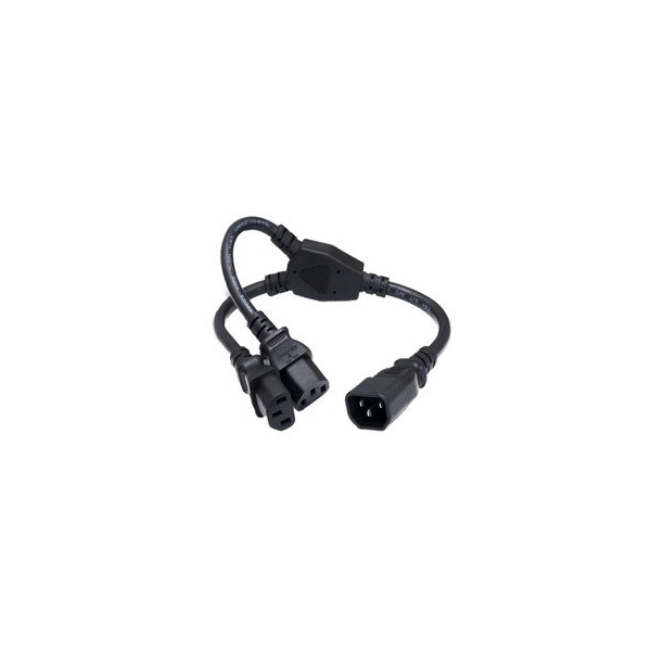 Cable Wholesale Computer / Monitor Power Extension Y Cord, Black, C14 to Dual C13, 13 Amp, SJT, black, 3 feet 10W1-02303Y - main