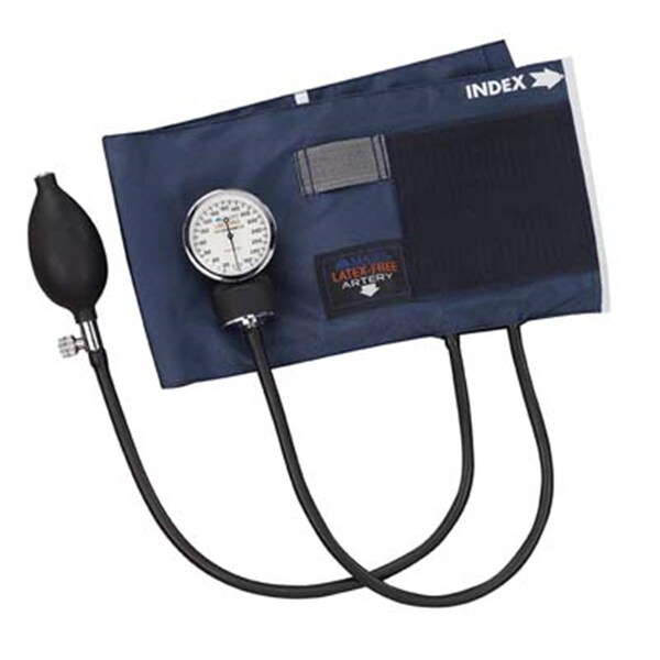 Fitnessfreak Precision Latex Free Aneroid Sphygmomanometer - Blue Nylon Cuff Adult FI62073 - main