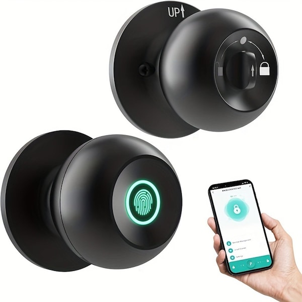 Wrightmaster 3 in 1 Corded Stainless Steel Smart Lock Deadbolt, Keyless Entry Door Lock with Fingerprint, APP in ZR-S10Y-BK - main
