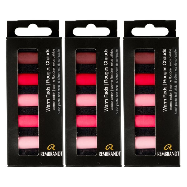 Rembrandt Soft Pastels Micro Sets, Warm Reds Per Set, 5 Half Sticks, 3 Sets, 3PK 31820504 - main