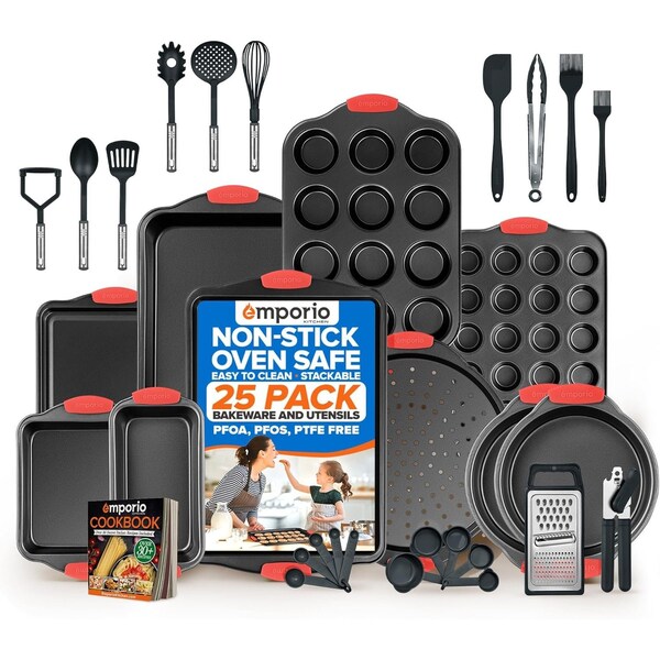 Emporio Kitchen Baking Pan Set, Black, 25PK EMPKBK025 - main