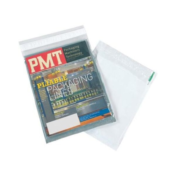 Partners Brand Clear View Poly Envelopes, 9" x 12", Clear/White, PK500 CV912 - main