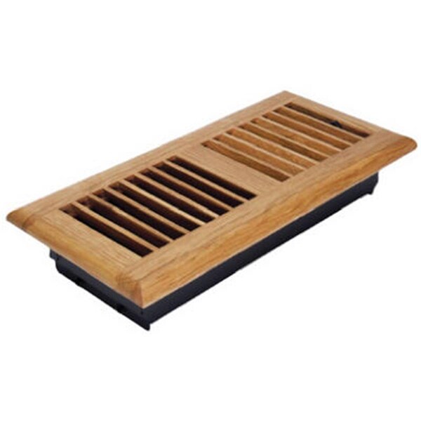 Imperial Mfg 4 x 10 in. Oak Louvered Floor Register 852194 - main