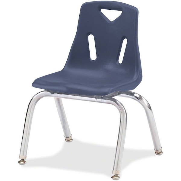 Jonti-Craft Berries Stacking Chair with Chrome-Plated Legs, 14 in. Ht, Navy 8144JC1112 - main