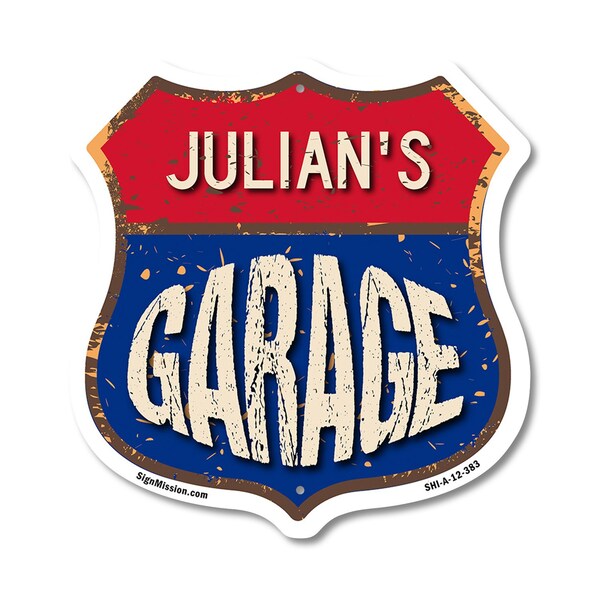 Signmission Julian's Garage, 12 Inch X 12 Inch, Aluminum Metal Sign SHI-A-12-383-JULIAN - main