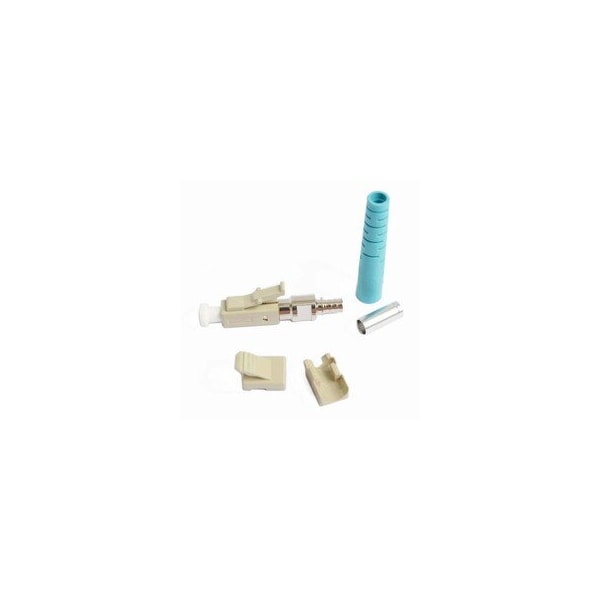 Cable Wholesale LC OM3/OM4 Multimode Zirconia Ferrule Epoxy Connector, Aqua Boot 30F1-22800 - main