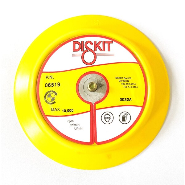 Diskit Diskit Abrasive Sanding Pad 06519: Firm, 6", hook, 0 Hole, Flex Profile MADE IN USA 06519 - main