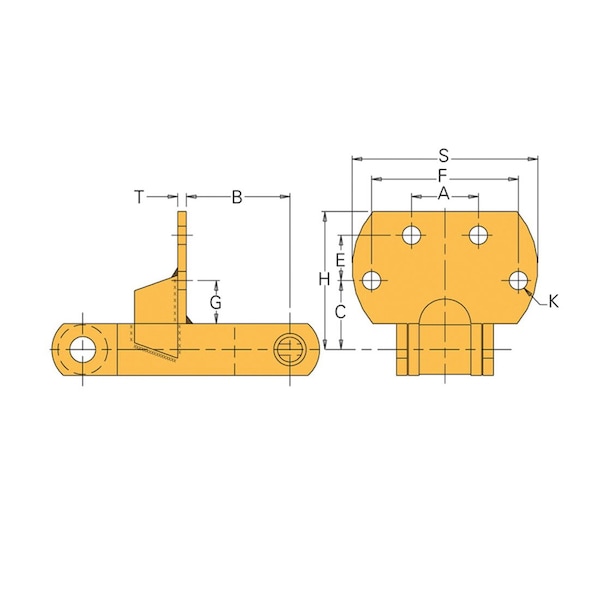 Tsubaki Conveyor chain Attachment, 5.44 in OAW F-2 - main