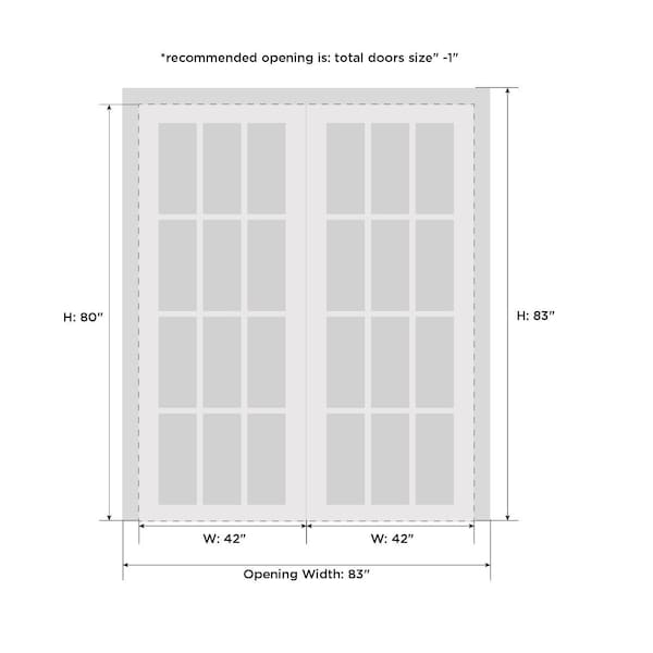Sartodoors Closet Bypass Interior Door, 84" x 80", White QUADRO4112DBD-WS-84 - main
