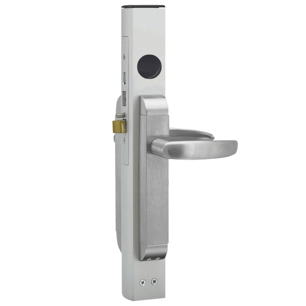 Adams Rite Dual Force Interconnected Lock, 1-1/2in Backset, Flat Strike, Aluminum Faceplate, 01 Curve Lever Tr 2190-411-101-32D - main