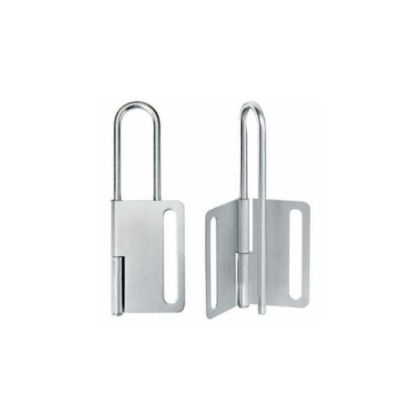 Master Lock Safety Series, Lockout Hasp, 2-3/8 in W x 6-5/8 in L, 1 in Jaw dia, Silver 470-419 - main