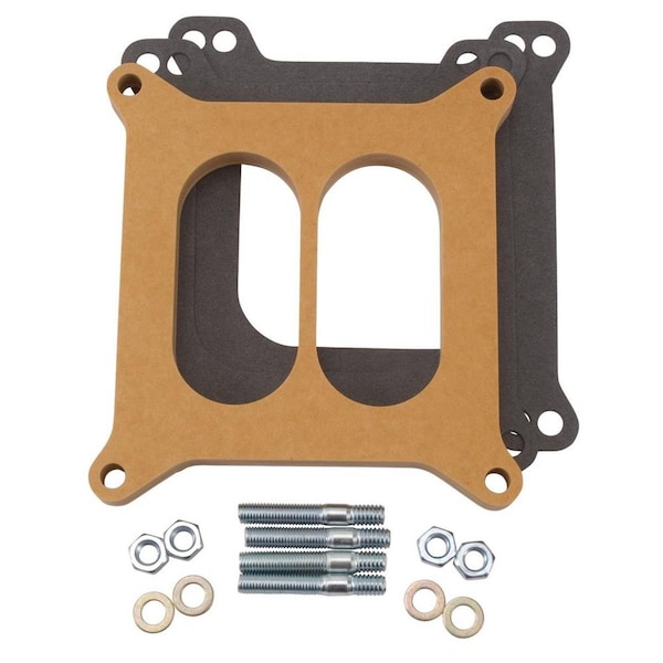 Edelbrock 8725 0.5 in. Divided Wood Carburetor Spacer EDE8725 - main