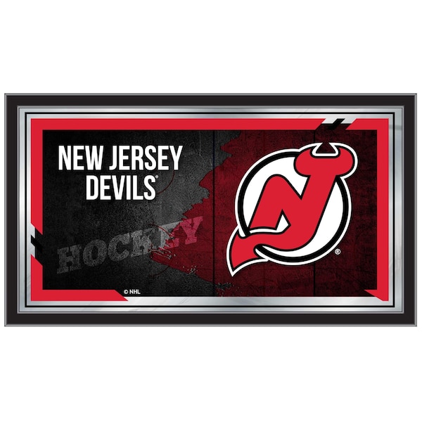 Holland Bar Stool Co New Jersey Devils 15" x 26" Hockey Collector Mirror by Holland Bar Stool Company MColNJDevl - main