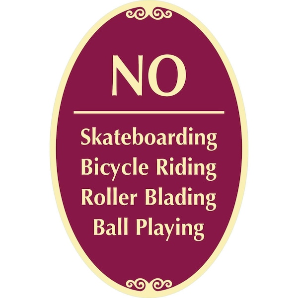 Lyle No, Skateboarding Bicycle Riding Roller Blading Ball, 12x18, Engineer Grade, Burgundy G-2495-EG_12x18 - main