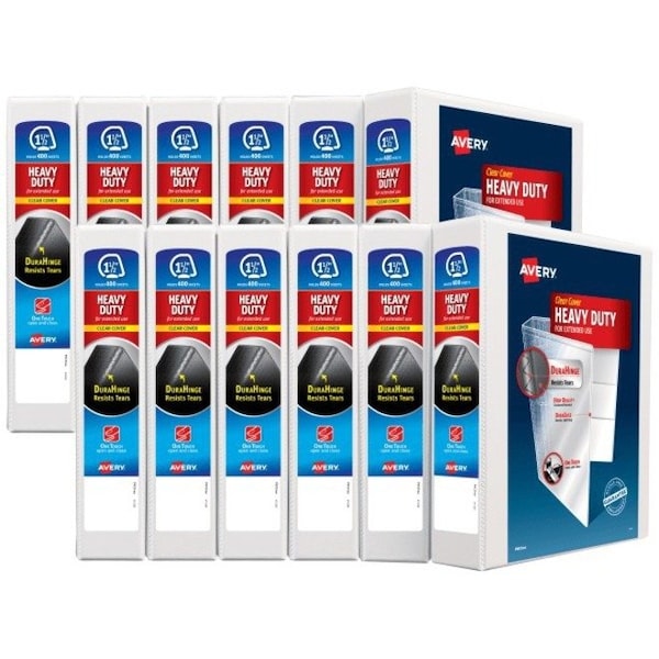 Zoro Select 1-1/2" D-Ring Binder, Heavy Duty, White AVE79195 - main