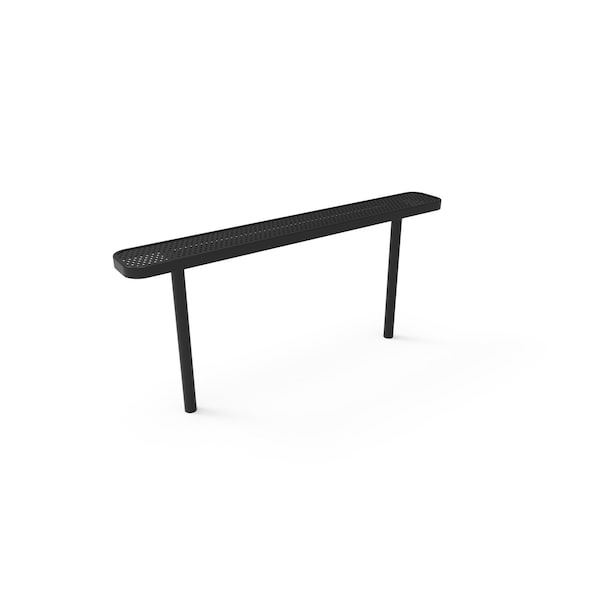 Mytcoat 6ft Outdoor Bench without Back, Inground, Black, Punched Steel, Textured Coating 804329 - main