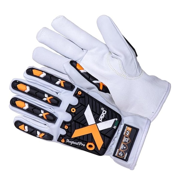 Supremeplus Cut & Impact Resistant Goatskin Leather Gloves, White & Black, Size: XL, Pair 1 SP-5932 - main