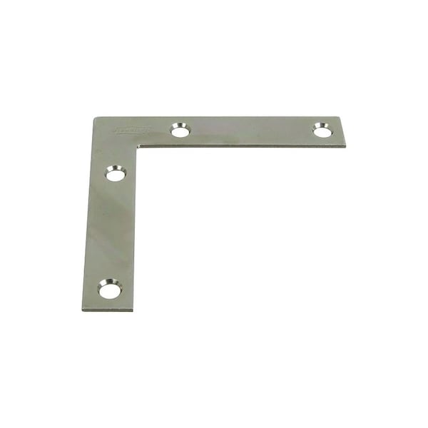 National Hardware 117BC Series Corner Brace, 3-1/2 in L, 5/8 in W, 3-1/2 in H, Steel, Zinc, 4PK N266-544 - main
