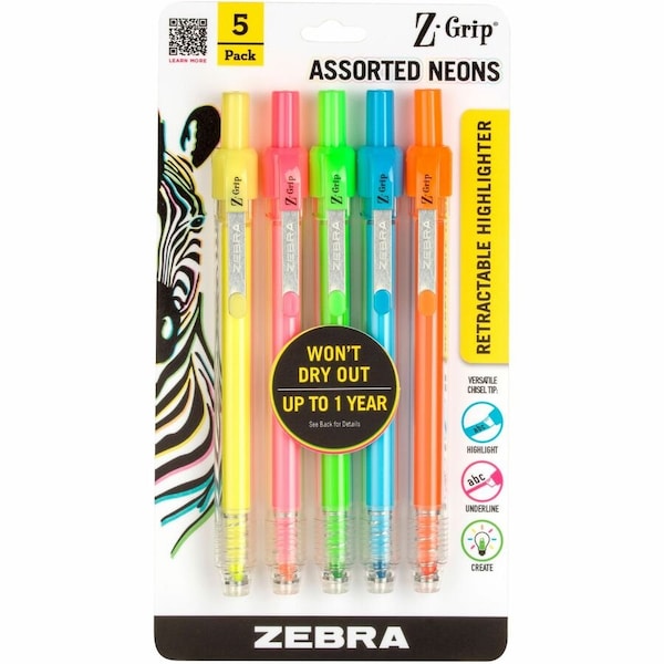 Zgrip Retractable Highlighter Assorted 71205 - main