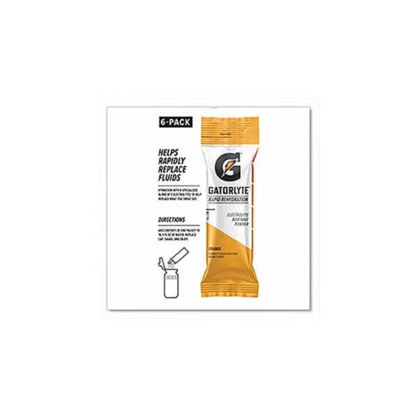 Gatorade Gatorlyte Rapid Rehydration Powder Stick, Orange, 16.9 oz, 6 sticks/PK, 8PK/CA 308-05282 - main