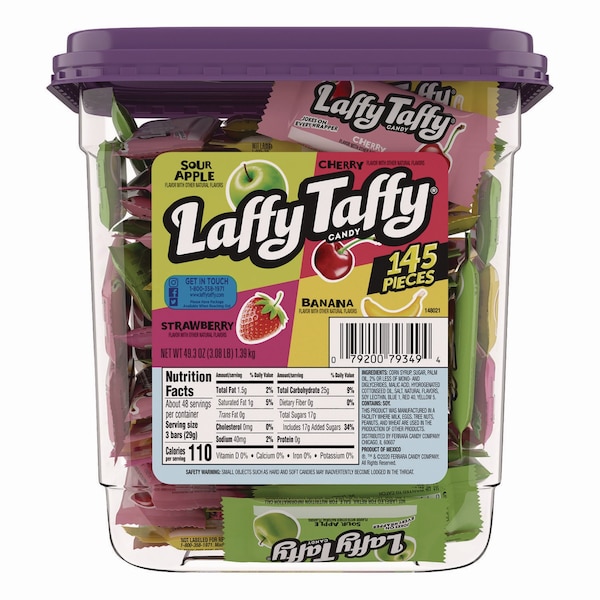 Nestl Laffy Taffy Assorted Pack, 49.3 oz Tub FER42356 - main