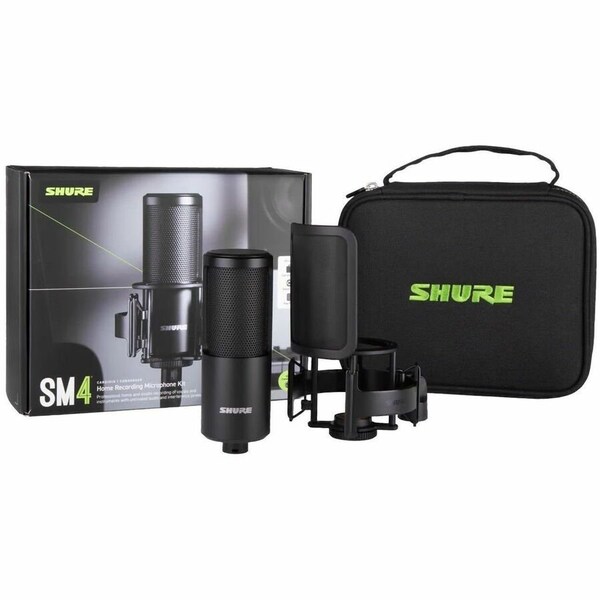 Shure SM4 MIC, BLACK, W/ SHOCK MOUNT, CASE SM4-K-KIT - main