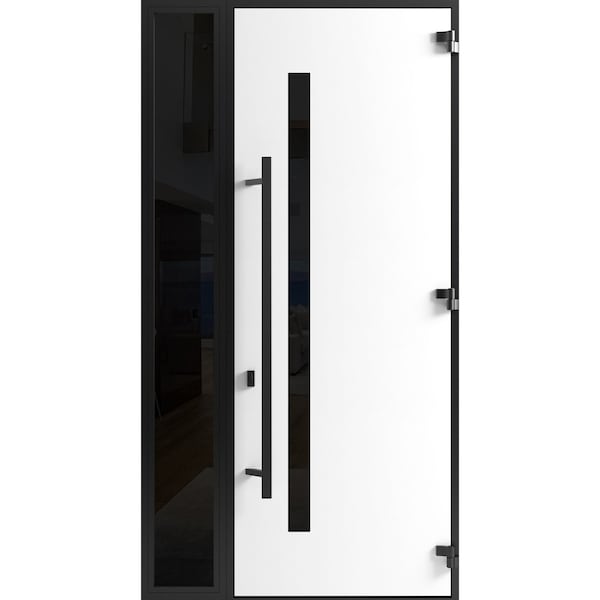 Vdomdoors Front Exterior Prehung Steel Door Ronex0162 Red Oak 96 Sidelight Exterior Window Sidelite Entry RONEX0162EXD-RED-W36+16xH96-LH-I - main