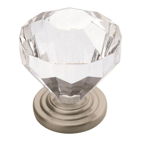 Amerock Traditional Classics 1-1/4 in 32 mm Diameter Clear/Satin Nickel Cabinet Knob - 5 Pack, 5PK 5PK14303G10 - main