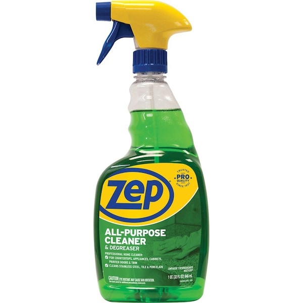 Zep Cleaner/Degreaser, 32 Oz Bottle, Liquid, Light Yellow, 12 PK ZUALL32 - main