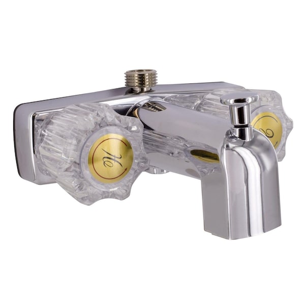 Valterra TUB/SHOWER DIV FAUCET W/ D-SPUD, 4IN, 2 KNOB, BRASS, CHROME PF213332 - main