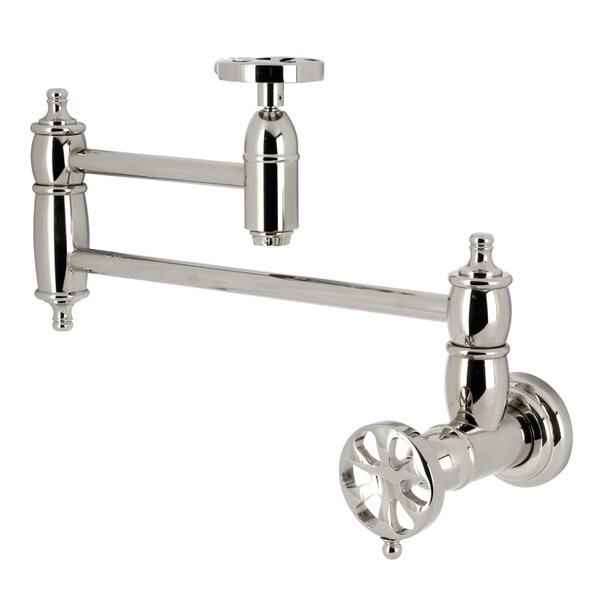 Kingston Brass Wall Mount Pot Filler Faucet, Polished Nickel KS3106RX - main