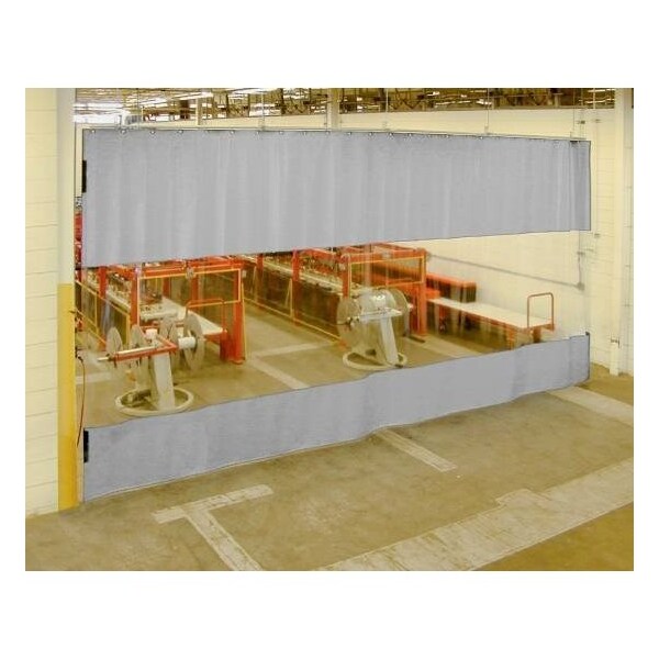 Tarps Now 8' H X 12' W Industrial Curtain with Clear Window ICISC-0812 - main