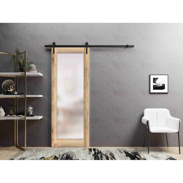 Sartodoors Sturdy Barn Door Planum 2102 Oak Solid Core Modern Interior PLANUM2102BD-B-DUB-18 - main