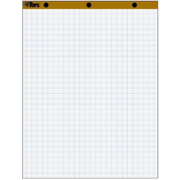 Tops Business Forms Drilled Easel Pads, 27 x 34, 1" Squares, 50 Bond Sheets/Pad, 4 Pads/Carton 7900 - main