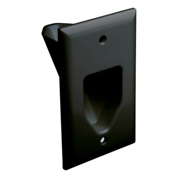 Datacomm Electronics Datacomm 45-0001-BK 1-Gang Recessed Low Voltage Cable Plate - Black 45-0001-BK - main