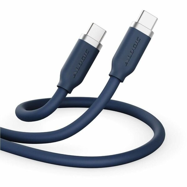 Alogic ELEMENTS SILICONE 5A/240W USB2 USB-C TO C MALE CABLE WITH CABLE TIE, TITANIUM BL ELSI5U2CCTB2 - main