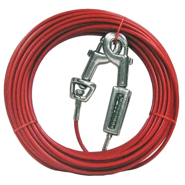 Boss Pet PDQ TieOut with Spring, 30 ft L BeltCable, For Large Dogs up to 60 lb Q3530SPG99 - main