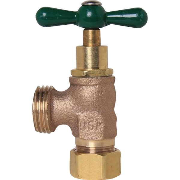 Arrowhead Brass Green 1/2'' Copper Compression x 3/4'' HT Washing Machine Valve 221CCLF - main