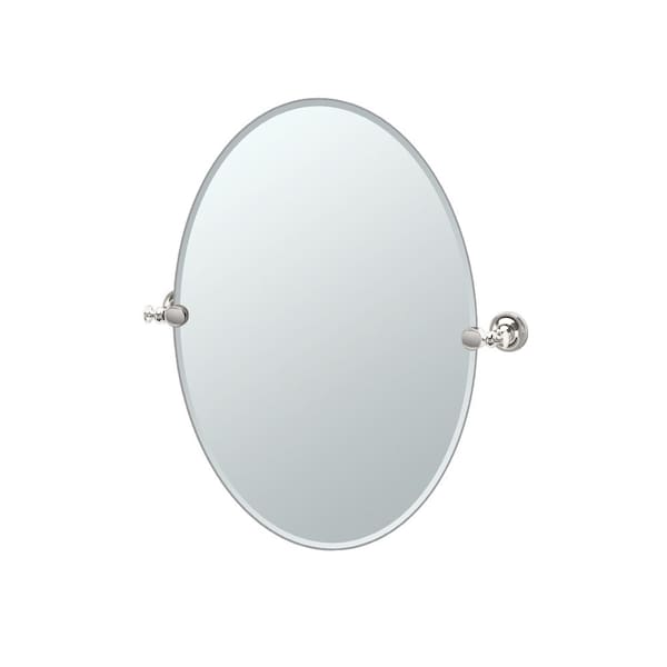 Gatco Tavern 26.5" Frameless Oval Mirror, Polished Nickel 4129 - main