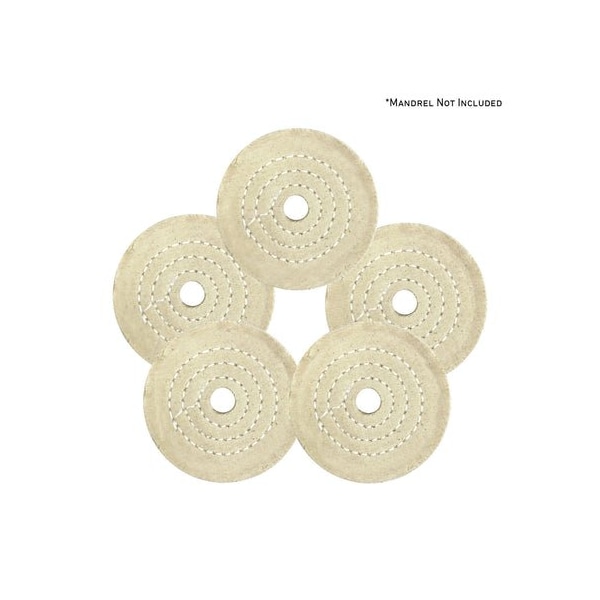 Renegade Products Usa Mini Buffing Wheels, 1/2" Arbor Hole, UBM Mini Buff Pack, 40-Ply, 1/2" Thick, 3 Inch, 5PK FCV3X40P60UBM-1/2AH-5PK - main