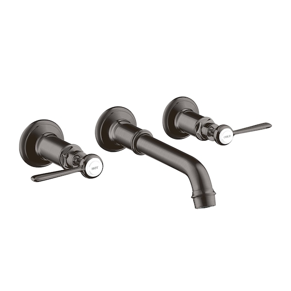 Axor Montreux Wall-Mounted Widespread Faucet Trim with Lever Handles, 1.2 GPM in Brushed Black Chrome 16534341 - main