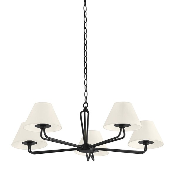 Troy Lighting Ozias 5 Light Chandelier 36 In. Black Iron F2536-BI - main