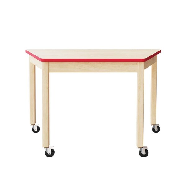 Diversified Spaces Trapezoid Table, Red Oak, Wood Surface, 60" L x 30" W TZ714LBBK30N - main