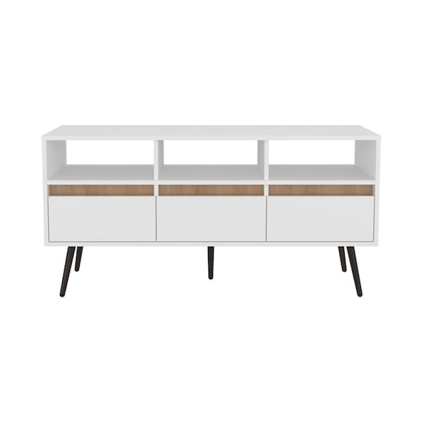 Homeroots 47in White Wood Enclosed and Open Storage TV Stand 734181 - main