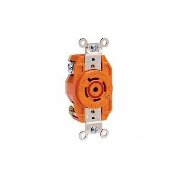 Leviton Locking Receptacle, L23-20R, 20 A, 347/600V AC, Three Phase, 4 Pole, Flush Mount, Screw Terminals 2530-IG - main