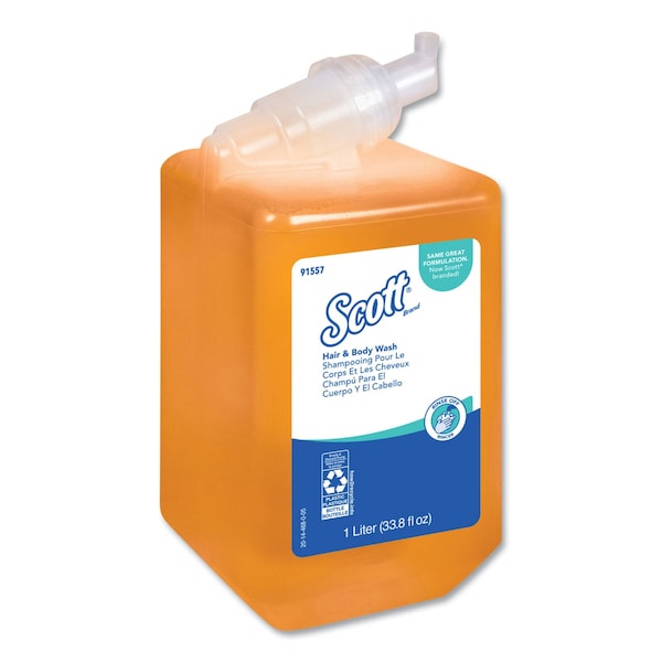 Scott Essential Hair and Body Wash, Citrus Floral, 1 L Bottle, PK6 91557 - main