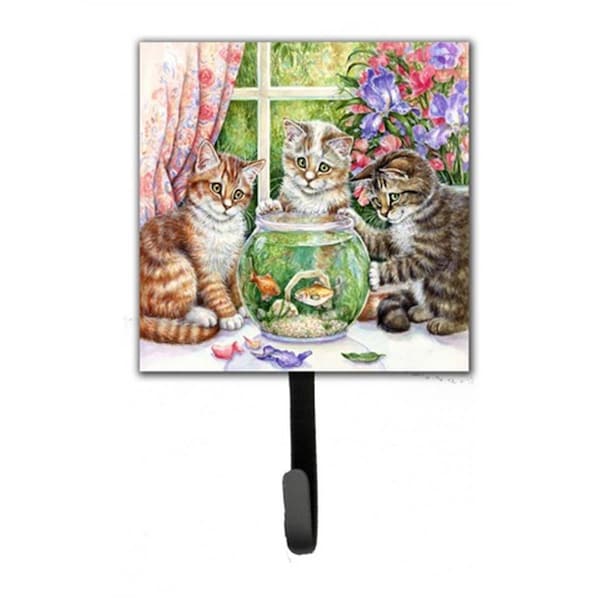 Carolines Treasures White Tabby by Debbie Cook Leash or Key Holder CDCO325ASH4 - main