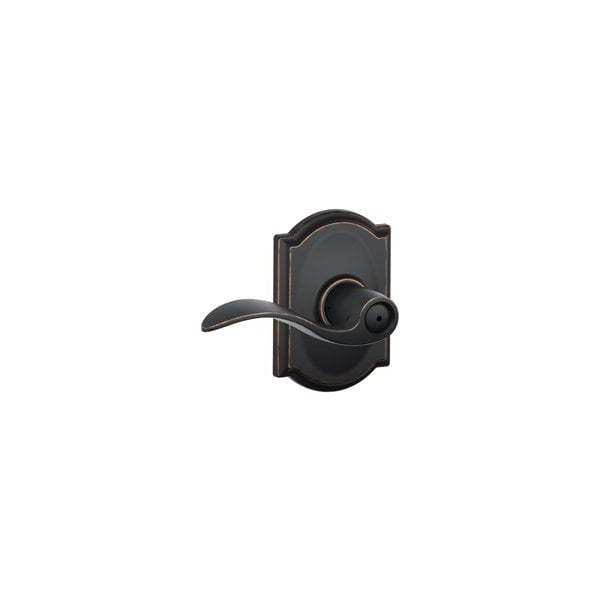 Schlage F Series Privacy Lever, Mechanical Lock, Aged Bronze, Metal, Residential, 2 Grade F40VACC716CAM - main