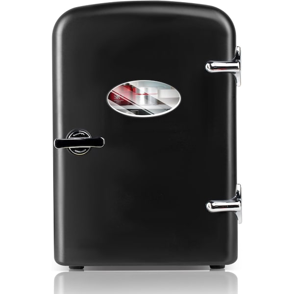 Simple Deluxe HealSmart 4L/6 Can Mini Fridge, Portable Cooler and Warmer Compact Refrigerators with Observation W HKFRIGMINI4OBWBLK - main